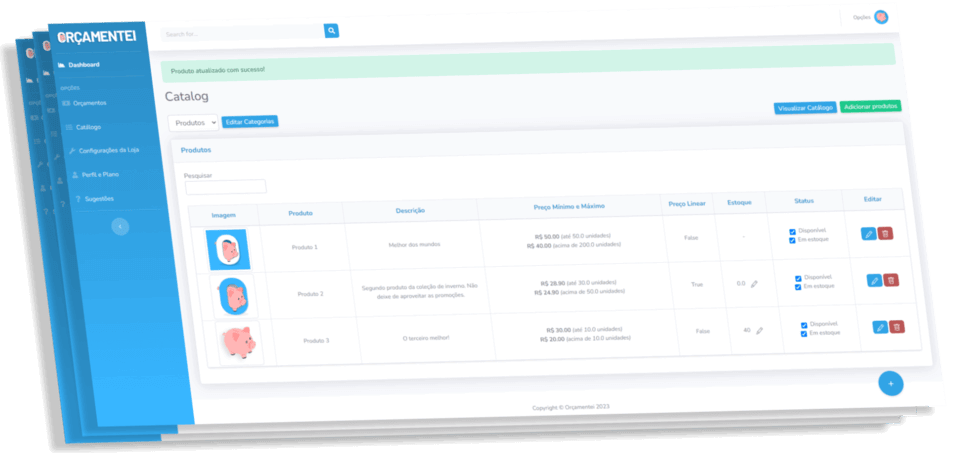 Dentro do Dashboard do vendedor
